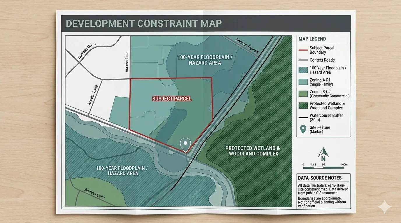Sample development constraint map